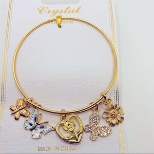 Bracelet Butterfly Crystal in gold tone! PRETTY!!